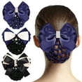 thumbnail image 4 of HEMOTON  3 Pcs Hair Accessories for Women Bow Hairnet Bow-knot Clip Nets, 4 of 8