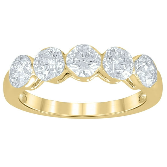 Lab Created Round Cut Floating Diamond Ring in 18K Gold