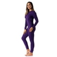 thumbnail image 2 of #followme Women's Thermal Henley Onesie - Soft and Cozy Union Suit for Winter Sleepwear and Lounging (Purple, X-large), 2 of 3