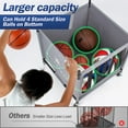 thumbnail image 5 of Sttoraboks Sports Ball Storage Cart with Wheels, Lockable Ball Organizer Basket with Elastic Straps, Stackable Ball Cage for Garage Storage, Gym, Sports Equipment Storage Oxford Bin, Ball Case, 5 of 6