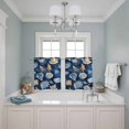 thumbnail image 3 of Navy Blue Coastal Kitchen Curtains Small Short 39 Inch Length, Nautical Summer Beach Shell Conch Grommet Top Bedroom Living Room Curtains, Light Filtering Cafe Curtain Drapes 2 Panels Set 55''x39'', 3 of 9
