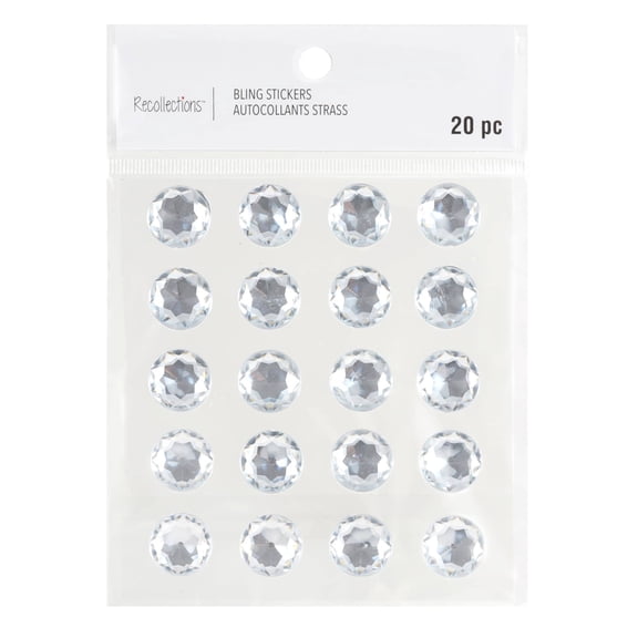 Recollections 16mm Clear Rhinestone Stickers, 12 Packs: 20 ct. (240 total)