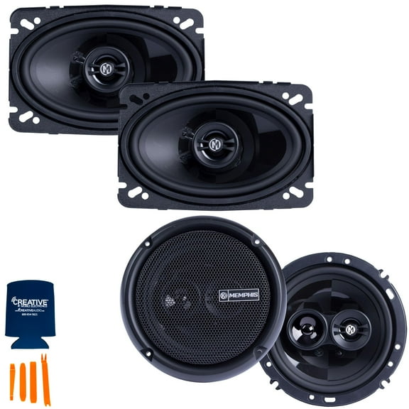 Memphis Audio 1 Pair of PRX46 4x6" Coaxial Speakers and 1 Pair of PRX603 6.5" 3-Way Coaxial Power Reference Series Speakers