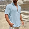 thumbnail image 5 of SDNall Men's Casual Shirt, Short Sleeve V-Neck Tee with Breathable Fabric and Classic Fit for Daily Wear, 5 of 6
