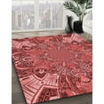 thumbnail image 3 of Ahgly Company Machine Washable Indoor Round Transitional Red Area Rugs, 3' Round, 3 of 7