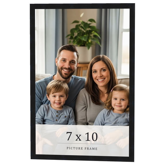7x10 Frame Black Real Wood Picture Frame Width 0.75 inches | Interior Frame Depth 0.5 inches |