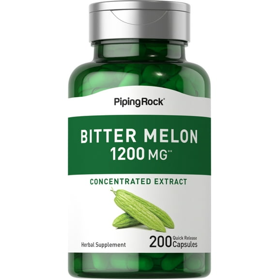 Bitter Melon Extract 1200mg | 200 Capsules | Momordica Charantia | by Piping Rock