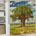 thumbnail image 6 of Creowell Tree Field Sky Modern Waterproof Shower Curtain for Country Cottage & Farmhouse Bathroom Decor Polyester Chic Shower Curtain with Hooks 36x72, 6 of 7