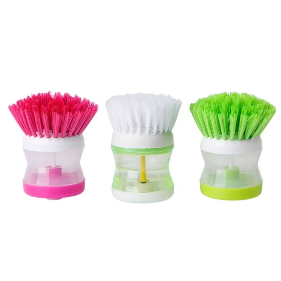 Tizuqe Kitchen Wash Tool Pot Dish Plastic Brush with Washing Up Liquid Soap Dispenser