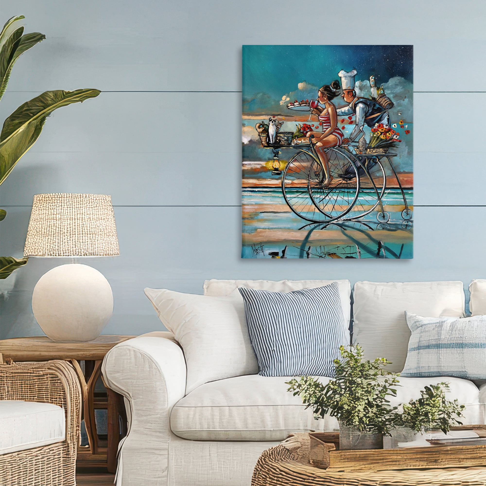 Stupell Industries Zaan's Dream Seaside Bicycle Ride Canvas Wall Art, design by Ronald West