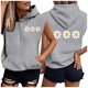 thumbnail image 2 of Sombrero Superior para las Mujeres Manga Corta Delantera Y Trasera Impresa Cuerda de Bolsillo con Capucha Sudadera Superior, Desgaste Casual Toda la Temporada, 2 of 8