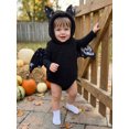 thumbnail image 4 of RUINIXCW Baby Bat Halloween Costume Wing Design Warm Plush Sleeveless Hooded Romper, 4 of 8