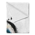 thumbnail image 2 of Eyelash Soft Flannel Fleece Throw Blanket, Art Fashion Illustration with Hand Drawn Female Eye Dramatic Fantasy Look, Cozy Plush for Indoor and Outdoor Use, 50" x 60", Brown Black Green, by Ambesonne, 2 of 5