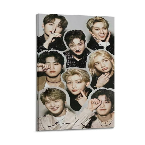 Stray Kids Korean Boy Band Kpop Poster Poster Album Cover Posters for Bedroom Wall Art Canvas Posters Music Album Cover Poster