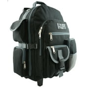 K-Cliffs Unisex Heavy Duty Large Rolling School Backpack with Wheels in Black