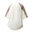 thumbnail image 5 of TKKCS Mens Raglan Half Sleeve T Shirt- Stretch Color Block Loose Fit Crew Neck Summer Casual Tees Beige Size 3XL, 5 of 8
