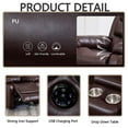 thumbnail image 5 of Pemberly Row Leather Multi Functional Sofa Set Reclining Living Room Set Brown, 5 of 7
