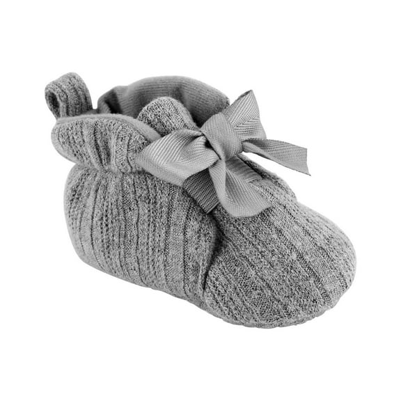 Carter's Girls' Cable Bootie Baby Shoes Grey 18-24 Months