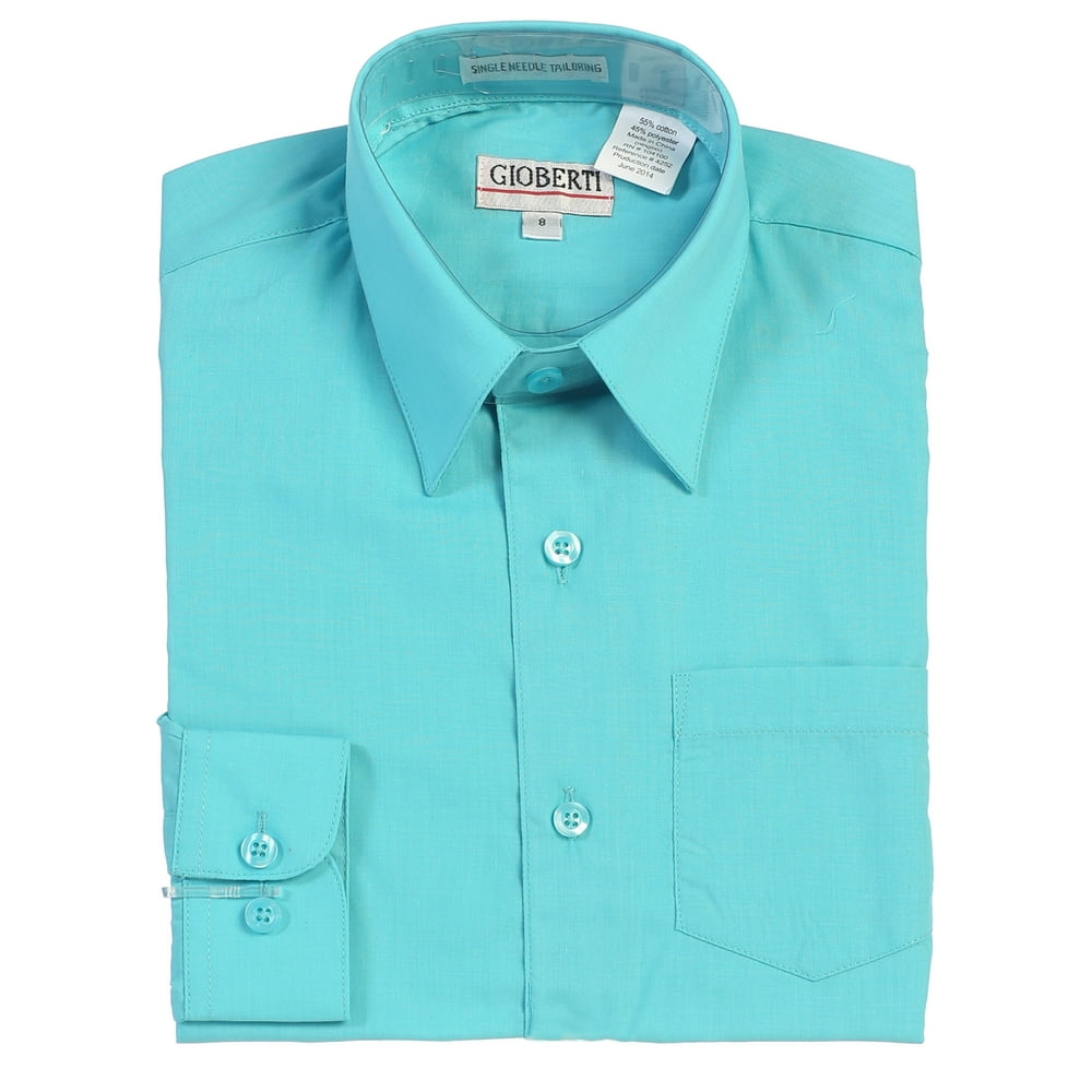 Gioberti - Big Boys' Long Sleeve Dress Shirt, Teal B, 16 - Walmart.com ...