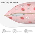 thumbnail image 3 of KLL Floral Strawberr Decorative Throw Pillow Covers Velvet Soft for Couch Sofa Bedroom Living Room Outdoor (No pillow core)- 18"x18", 3 of 5