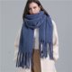 thumbnail image 3 of Bufanda larga de otoño e invierno para mujer, bufanda gruesa y cálida con borlas sólidas, chal de imitación de cachemira para hombre, pañuelo tipo fular, 3 of 5