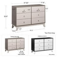 thumbnail image 6 of Rowan Valley Flint 6 Drawer Dresser, Two-Tone Gray, 6 of 10