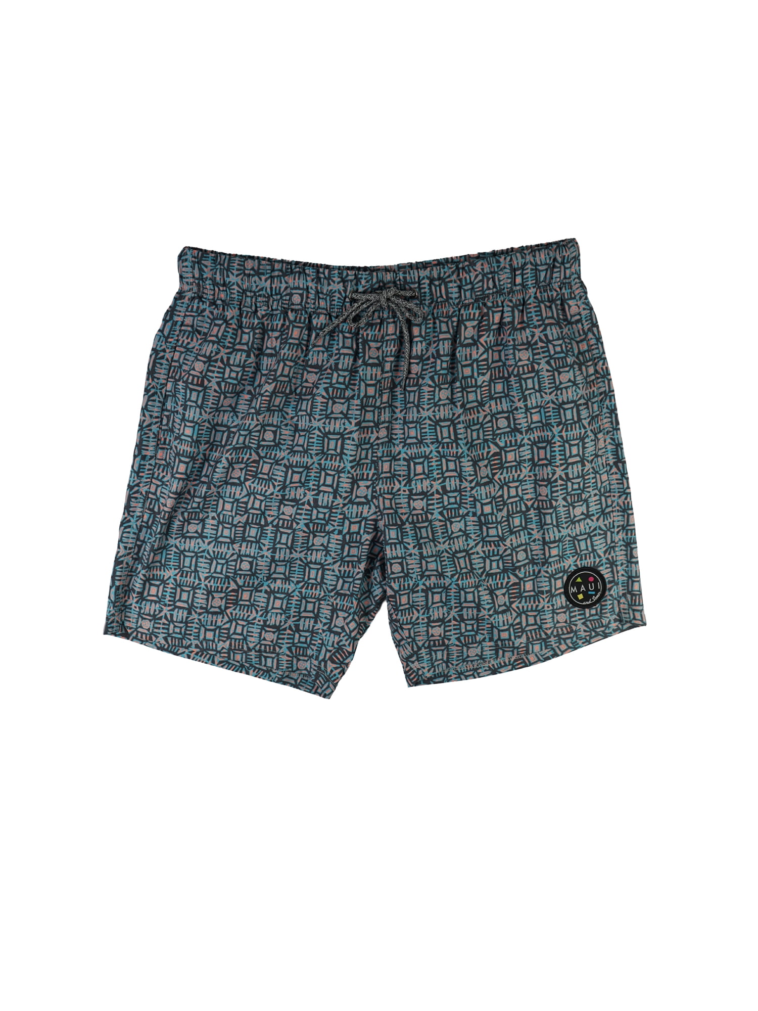 Maui and Sons Carved Plaid Men's Swim Trunks | Classic Storm Quick Drying Pool Shorts Inspired by California Surf Culture & Designed for Everyday Comfort
