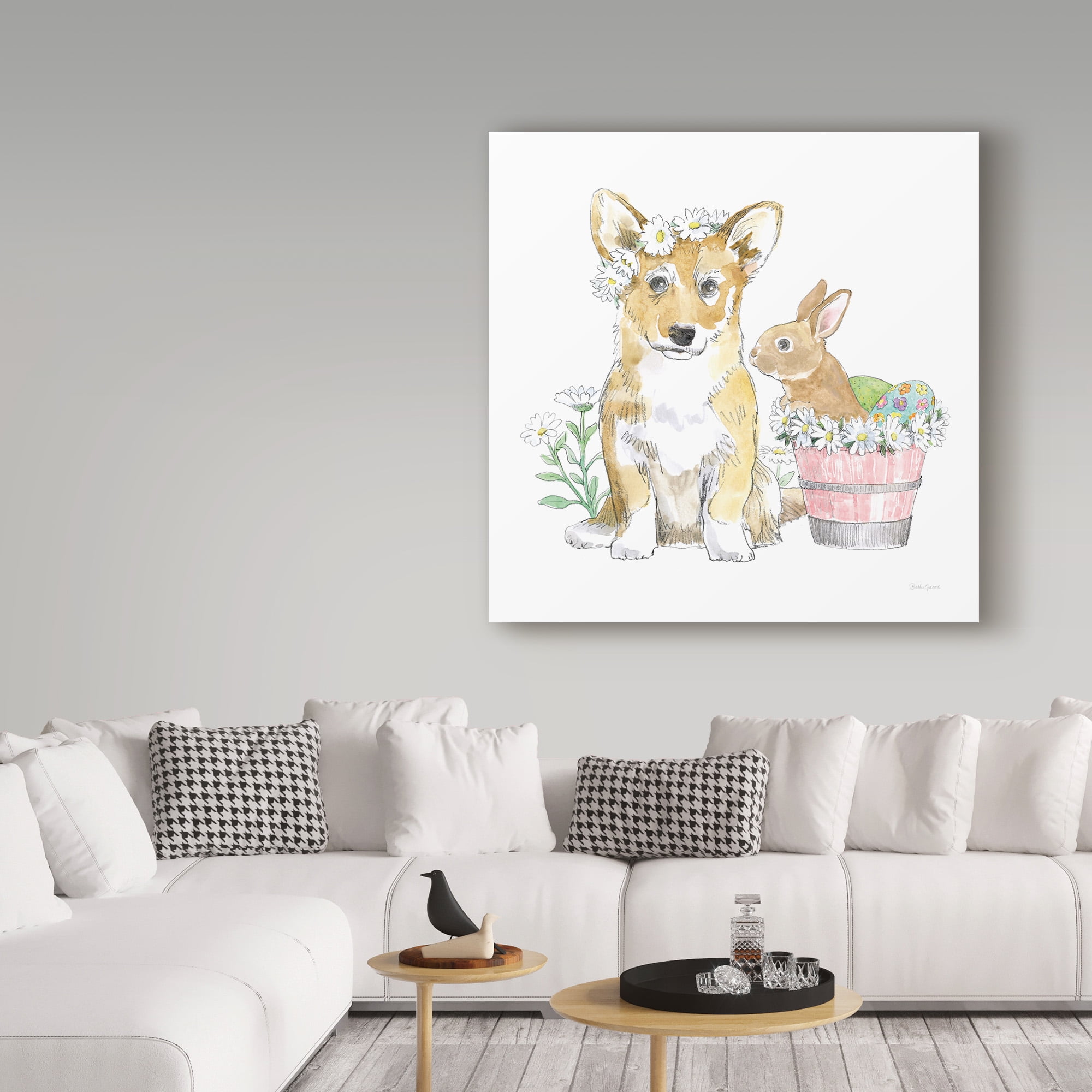 Trademark Fine Art 'Easter Pups I' Canvas Art by Beth Grove