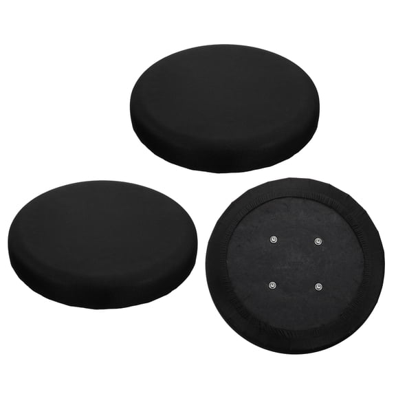 Uxcell 3Pcs Round Bar Stool Cover, 16-20" Elastic Round Stool Chair Covers Washable Dustproof Stretchy Slipcover Seat Soft Cushion for Dining Chairs Kitchen Bar Restaurant Decor, Black