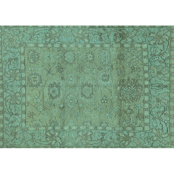 Ahgly Company Indoor Rectangle Abstract Light Blue Modern Area Rugs, 7' x 10'
