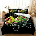 thumbnail image 1 of Home Bed Clothes Colorful Game Handle Painting Bedding Cover Suit Black Background 3D Printed Quilt Cover Set Fashionable Hot Sale, 1 of 5