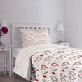 thumbnail image 3 of Ambesonne Love Quilted Bedspread Set 2 Pcs, Doodle Hipster Romance, Twin Size, Ruby Black White, 3 of 5
