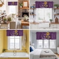 thumbnail image 5 of Purple Sunshine Sunflower Kitchen Curtain Valances for Windows Farmhouse Short Curtains, Pastoral Bees Farmhouse Floral Rod Pocket Valance Curtain for Bedroom Cafe Living Room 42"x18", 5 of 8