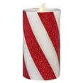 thumbnail image 1 of Liown 39109 - 3" x 6" White with Red Glitter Swirls LED Pillar Candle, 1 of 1