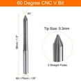 thumbnail image 2 of Uxcell 5 Pack CNC V Bit 60 Degree 1/8" Shank 0.3mm Tip Engraving V Bits Chamfer End Mill, 2 of 7