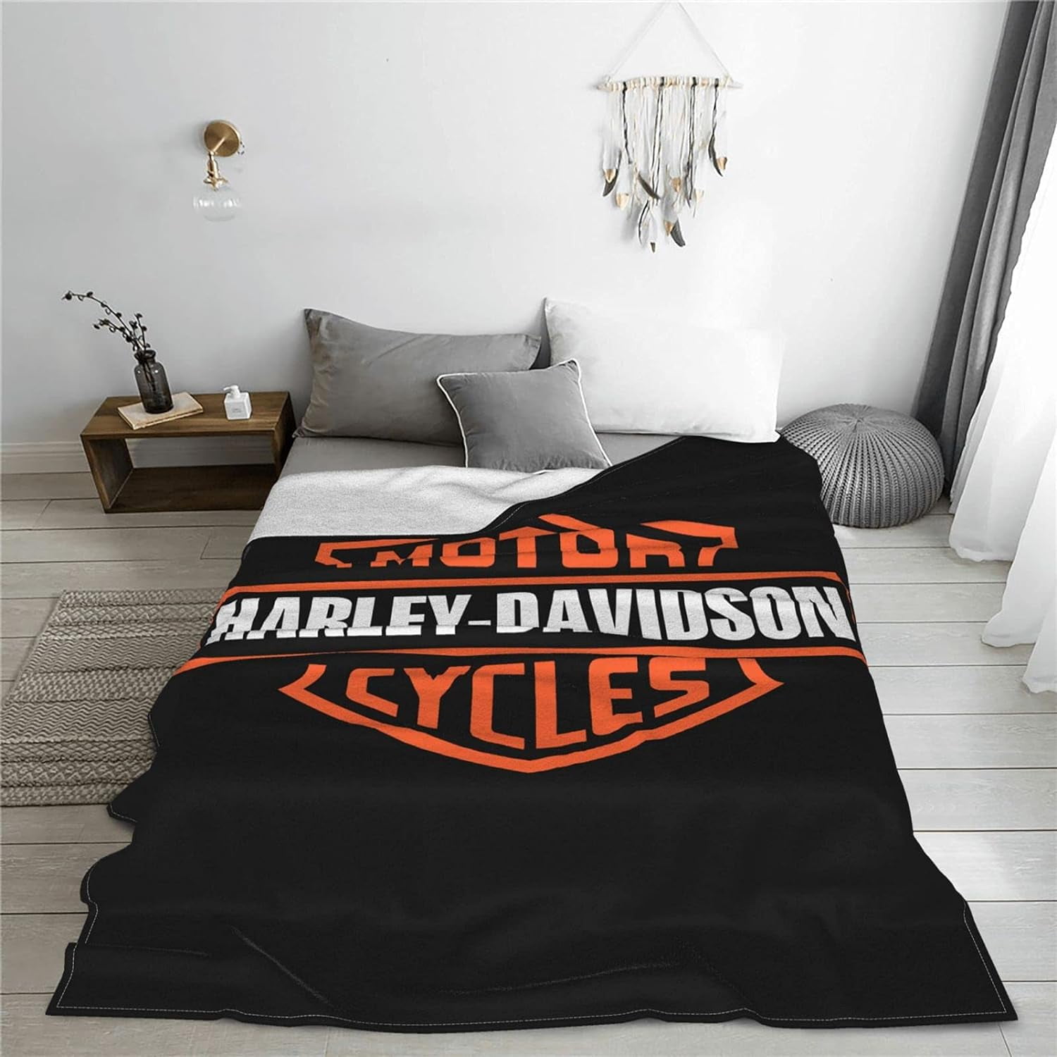 Hahdaxia Harley Davidson Super Soft And Stylish Micro Fleece Blanket Flannel All Season Living Room Bedroom Home Decor Warm Bed Throw Blanket 80 X60