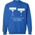 thumbnail image 2 of OXI Crewneck Sweatshirt - It's All Fun And Games, Basic Casual Sweatshirts for Men's and Women Fleece Sweatshirt Long Sleeve - Royal Blue X-Large, 2 of 2