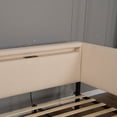 thumbnail image 3 of Noble House Einav 79" Full Upholstered Boucle Bed Frame, Corner Daybed with Storage Drawers, LED Light, Beige, 3 of 9