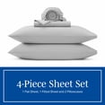 thumbnail image 6 of Wamsutta 1846 4-Piece 400 Thread Count Glacier Gray Egyptian Giza Cotton Percale Bed Sheets, Queen-Deep Pocket, 6 of 10