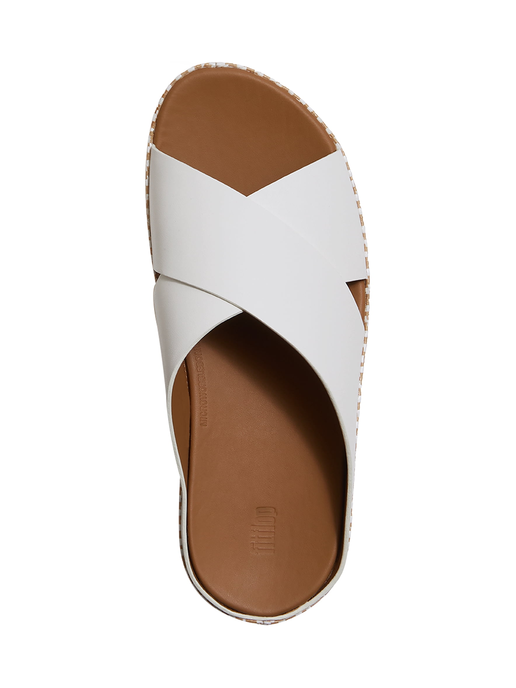 Fitflop Women's Lulu Lux Graphic-Weave Leather Cross-Strap Slide Sandals