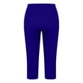 thumbnail image 5 of MLQIDK Blue Plus Size Yoga Capri Pants for Women Plus Size Yoga Capri Pants Knee Length Elastic Waist Pedal Pushers Dressy Casual Pedal Pushers with Pockets Blue L, 5 of 6