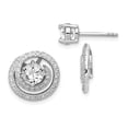 thumbnail image 3 of Sterling Silver Rhodium-plated 6mm Round CZ with Swirl Earrings Jackets, 3 of 4