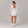 thumbnail image 2 of Feekit Women's Long Sleeve Tennis Golf Dress with Built-in Shorts High Stretch Athletic Workout Romper Skort Dress with Thumb Holes, 2 of 8