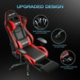 thumbnail image 6 of JONPONY Big and Tall 500LBS Gaming Chair, Ergonomic Design, Gamer Chair PU Leather with Footrest and Lumbar Support, High Back Office Chair Support 8 Hours Long Sitting, Computer Chair,Red, 6 of 12