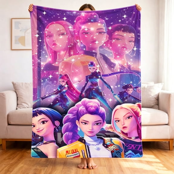 Premium Custom Flannel Blanket Personalized Soft Cozy Throw Blanket All Season Washable For Sofa Couch Bed Gift Home Décor - Kpop Fantasy Warrior 07 60x80