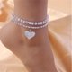 thumbnail image 2 of Tobillera Exquisita De Diamantes De Imitación Completa Para Las Mujeres Amor Corazón Estrella Cruz Pie Cadena Fiesta Accesorios De Tobillo Pulsera Pareja Regalo Joyería, 2 of 4