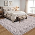 thumbnail image 2 of 3x5 Washable Vintage Border Rug, Stain-Resistant, Small Throw Carpet for Living Room, Dining Room, Kitchen, Office, Rubber Backing, Taupe., 2 of 8
