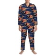 thumbnail image 3 of Naloa Bowling Ball And Flame Men’s Pajamas Set - Long Sleeve Button Down Sleep Shirt and Pajama Bottoms Sleepwear Set-Medium, 3 of 7