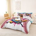 thumbnail image 2 of Erosebridal Kids Baseball Sport Queen Duvet Cover Set, Colorful Ice Cream Drip Bedding, Colorful Polka Dots Reversible, 1 Duvet Cover and 2 Pillowcases (No Comforter), 2 of 5