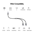 thumbnail image 3 of Divisor USB ANDAPA Negro Convertidor de Cable de Extensión de 1 Entrada y 2 Salidas para PC y Consol, 3 of 7